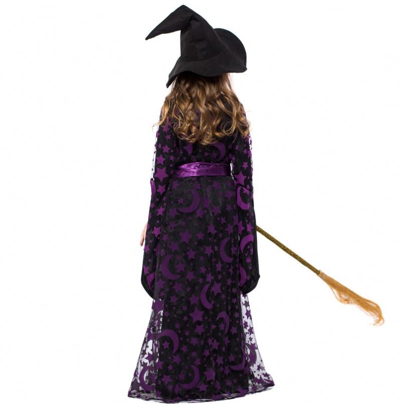 Fete Halloween Dress Up Purple Wicked Witch Rochie cu pălărie HCVM-017
