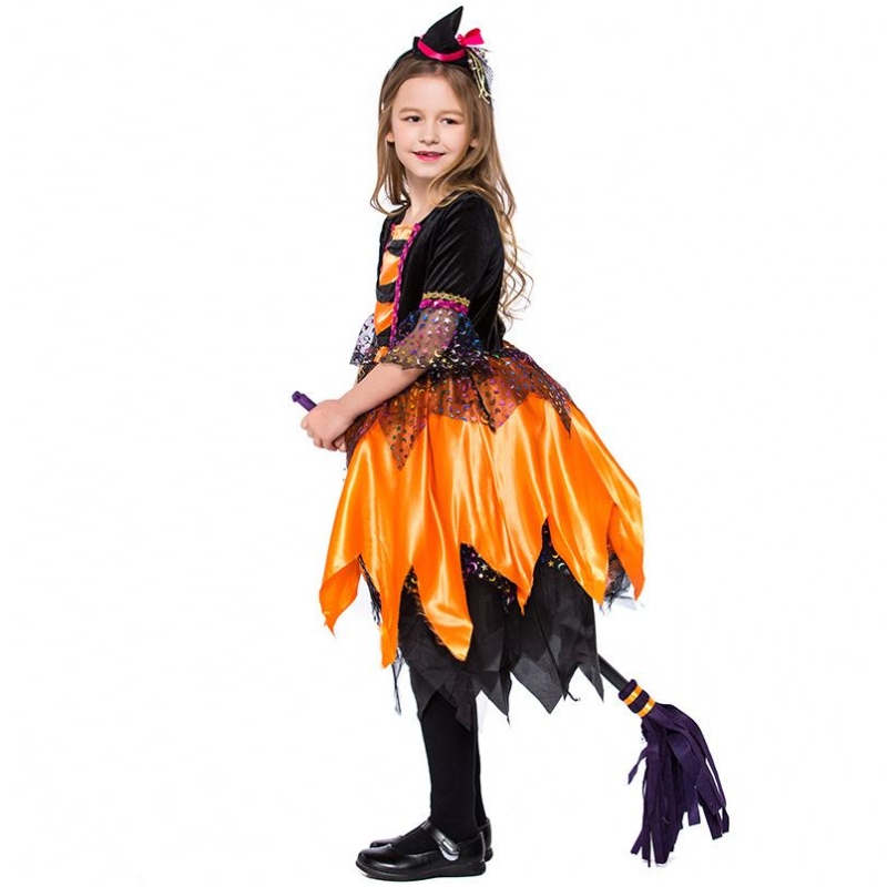 Halloween Party Party Outfit Copii Orange Copii Vrăjitoare HCVM-018