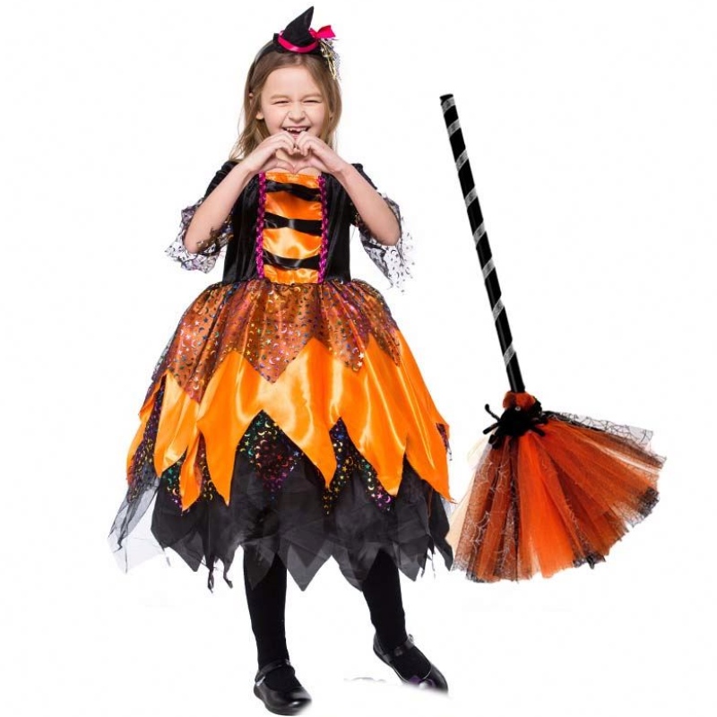 Halloween Party Party Outfit Copii Orange Copii Vrăjitoare HCVM-018