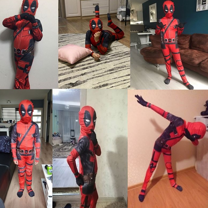 4-12y băiat deadpoo costum pentru copii cosplay supererou costume de mască costum de salopetă de halloween costum de carnaval show