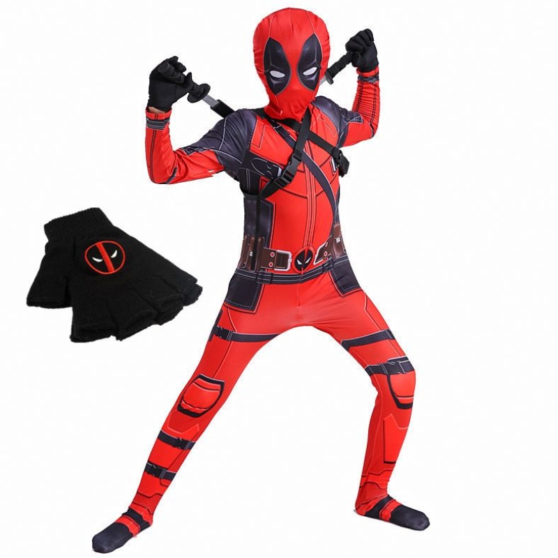 4-12y băiat deadpoo costum pentru copii cosplay supererou costume de mască costum de salopetă de halloween costum de carnaval show