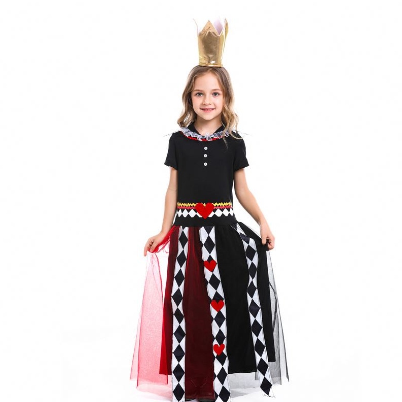 Fete Alice în Țara Minunilor Regină Regină a Cosplay Coplay Copii Copii Halloween Performanță Party Fancy Copii Coplay Queen Cosplay