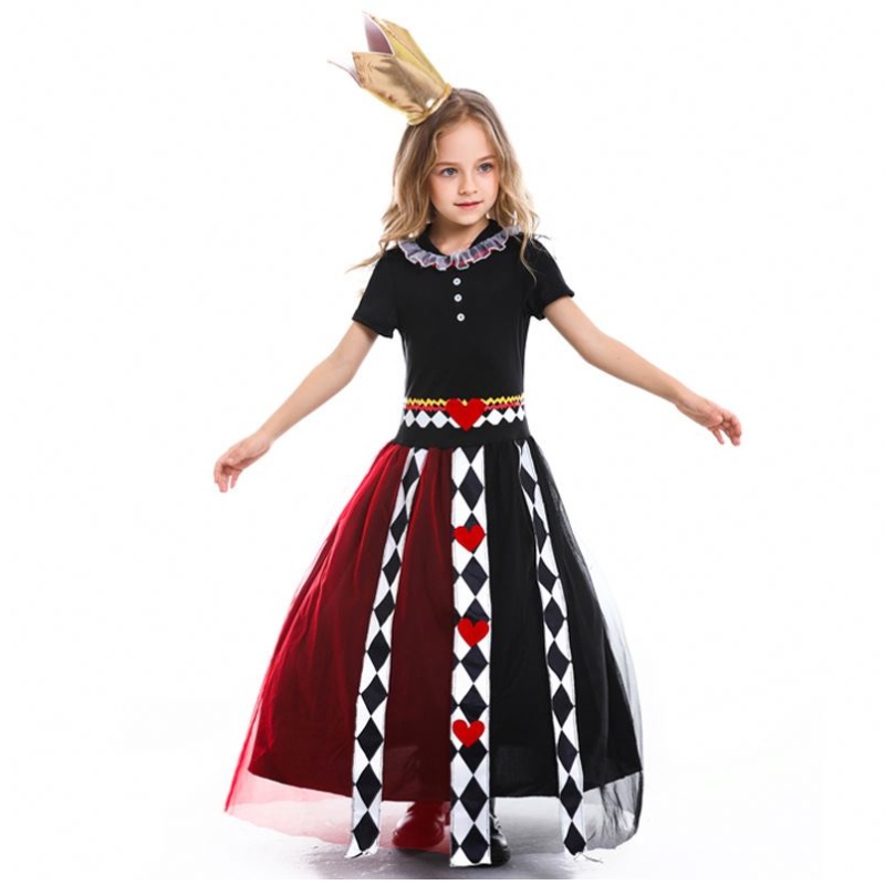 Fete Alice în Țara Minunilor Regină Regină a Cosplay Coplay Copii Copii Halloween Performanță Party Fancy Copii Coplay Queen Cosplay