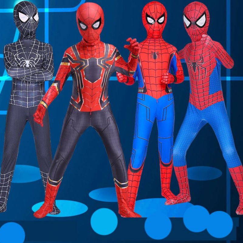 Costum roșu Black Spiderman Spider bărbat costum păianjen-man Costume pentru copii copii spider-man cosplay îmbrăcăminte de halloween costum