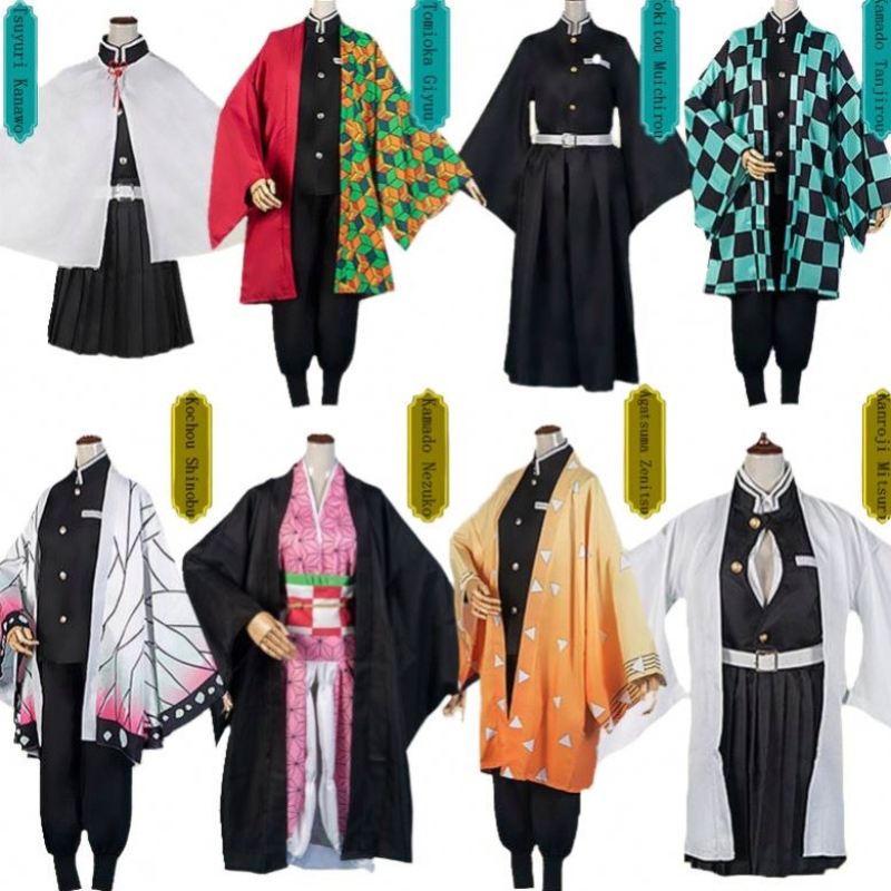 Hot Sale Anime Demon Slayer Kimetsu No Yaiba Tanjirou Kamado Nezuko Cosplay Femei și bărbați Seturi de costume Kimono Cosplay