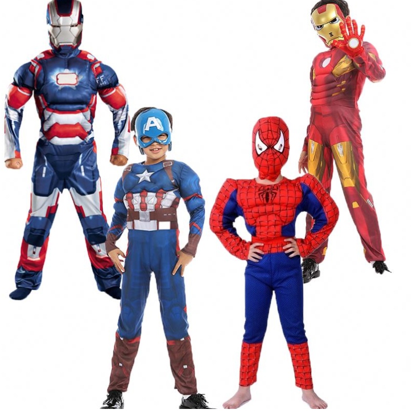 Iranman Captainamerica Spiderman Muscle Children Halloween Costum Superhero TV&movie Cosplay Costum
