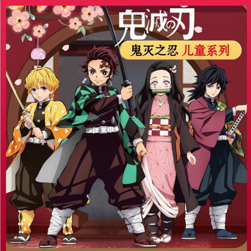 Adulți pentru copii Demon Slayer Kimetsu No Yaiba Tanjirou Kamado Nezuko Zenitsu Shinobu Cosplay Femei Kimono Cosplay Costum perucă