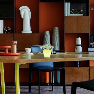 RGB Schimbare de culoare LED plantă cu vase de masă Control touch, modern simplu PE plastic cu flori cu oală cu led led lămpi cu bază de lemn solid pentru living/bedroom/office