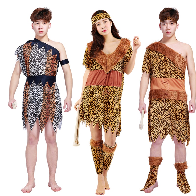 Vânzare caldă adult Halloween cosplay african primitiv om sălbatic costum costum de copii indieni de performanță indieni