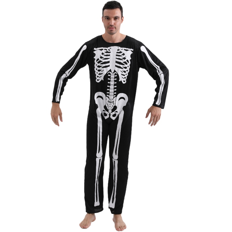 2022 Salopetă pentru costume de petrecere de Halloween pentru petreceri de Halloween cu imprimeu osoasă pentru schelet pentru bărbați