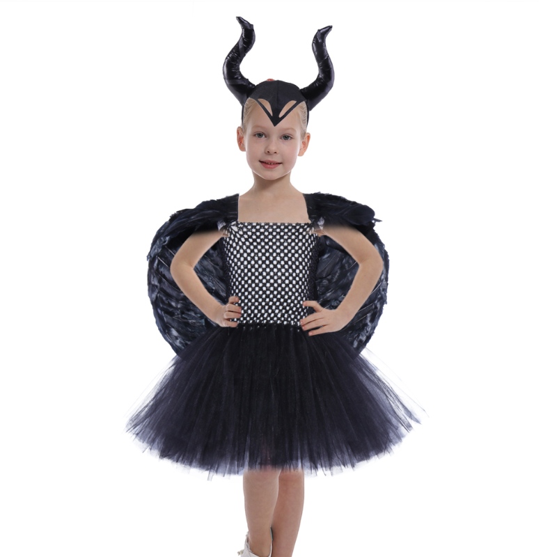 Amazon Hot Selling Girls Princess Fluffy Tutu Rochii Copii Halloween Vampire Witch Cosplay Party Up Up Up