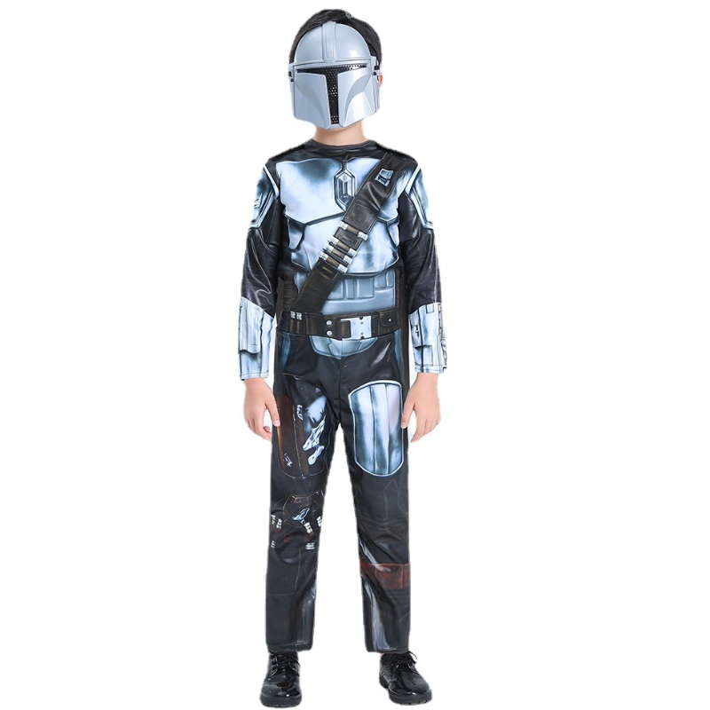 Costum mandalorian pentru copii Dimensiuni de tineret Îmbrăcați -vă cosplay Halloween