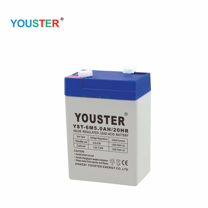 Baterie acidă Youster Lead 6V 5.0ah Utilizarea bateriei pentru iluminare/ups/cctv/home Appliance/solar/inverter