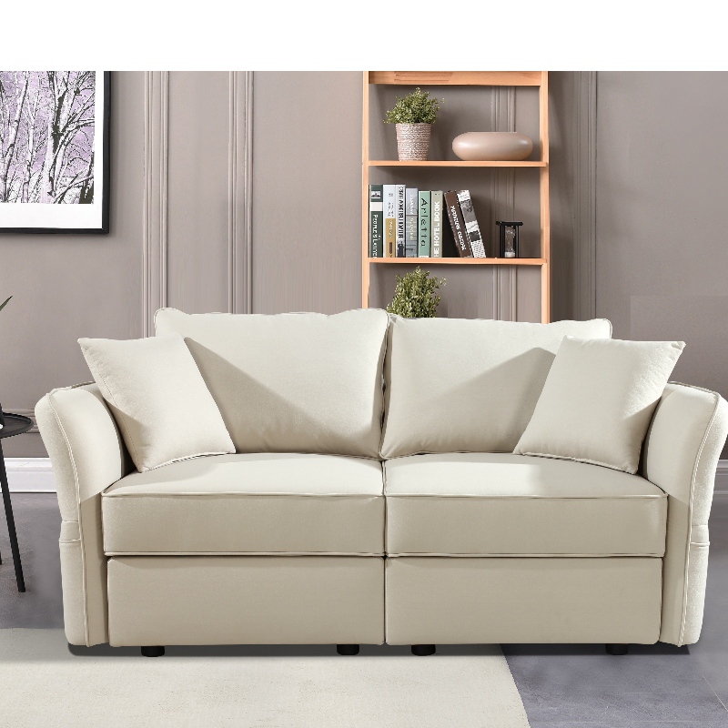 Canapea de living din piele faux set cu geantă de depozitare