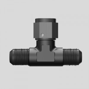 Masculin Tee Fitting Adaptor cu femeie pivotantă pe lateral negru