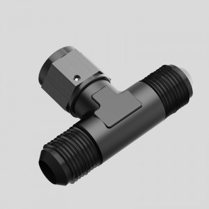 Masculin Tee Fitting Adaptor cu femeie pivotantă pe lateral negru