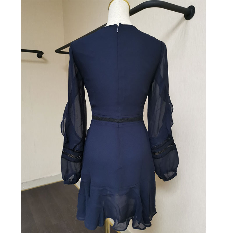 Modă en-gros Franța blândă floral tiv rochie pentru femei haine elegante personalizate șifon rochii casual femei