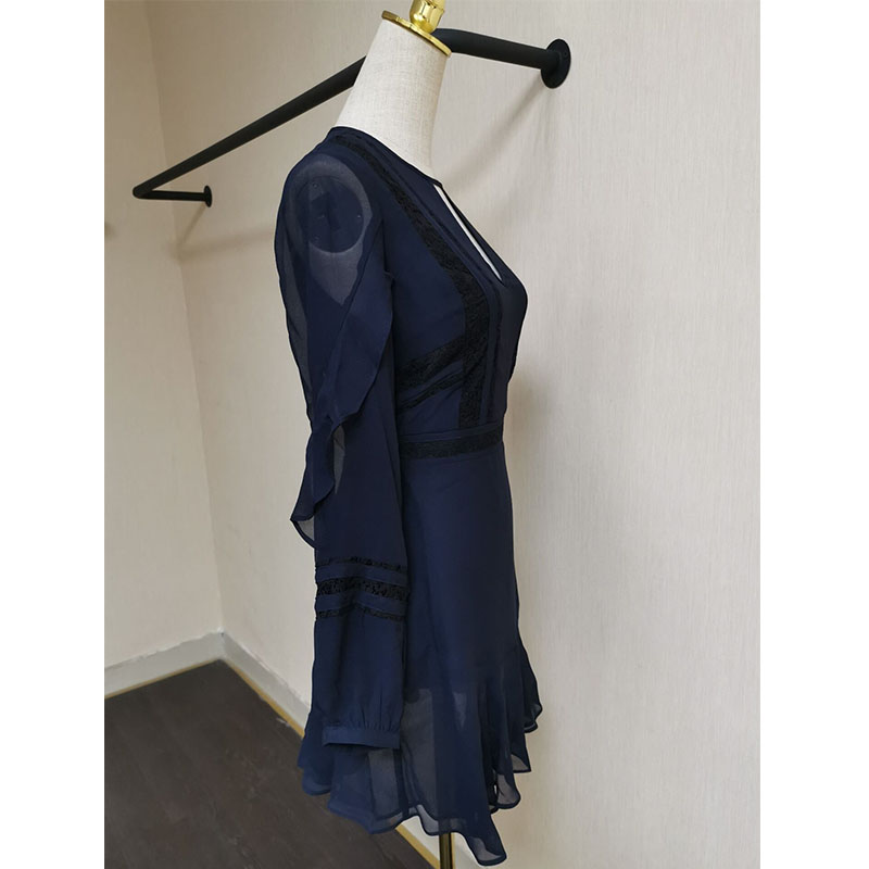 Modă en-gros Franța blândă floral tiv rochie pentru femei haine elegante personalizate șifon rochii casual femei