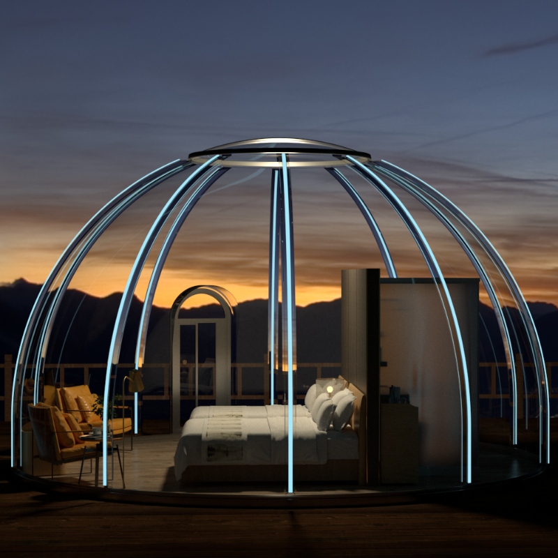 6 Metri Luxury Transparent dom cort geodezic în aer liber camping dom cort pentru stațiune hotel, Camping, Activități în aer liber