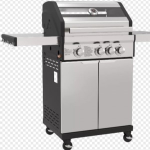 De lux grădină în aer liber grătar cu gaz grătar fără fum grătar grătar de casă Petrecere BBQ Grill cărucior cu dulapuri Roți din oțel inoxidabil