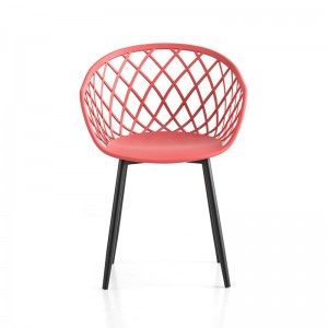 Mobilier exterior modern pp Cadru metalic din plastic Chaises Plastique fotoliu roșu scaune de grădină