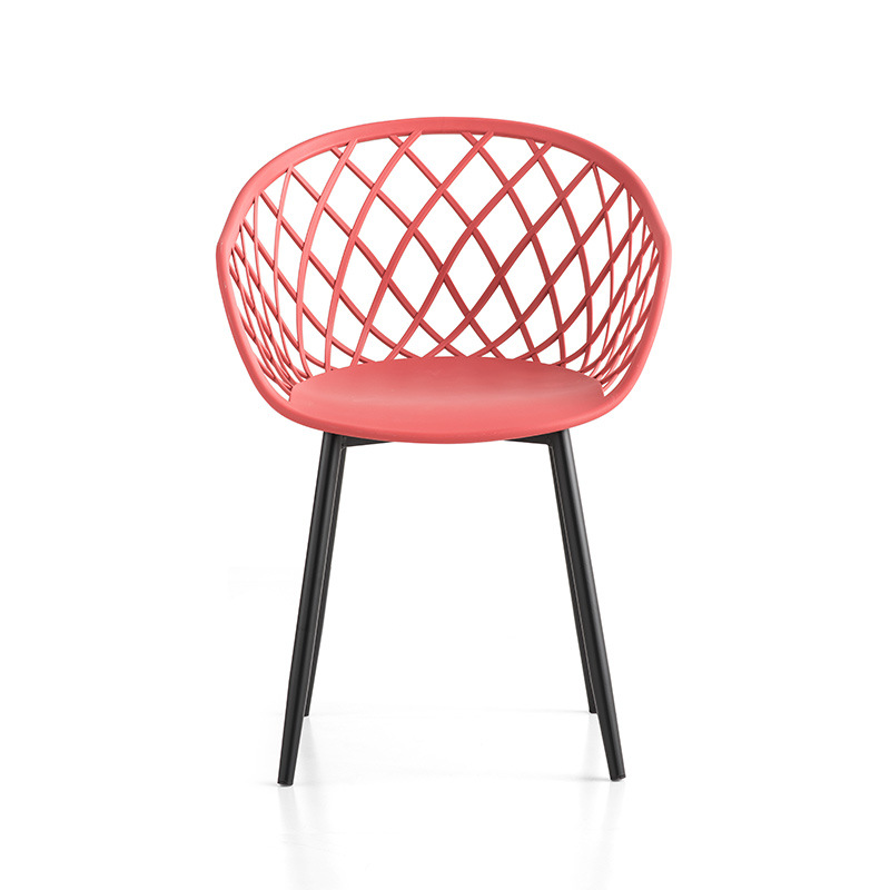 Mobilier exterior modern pp Cadru metalic din plastic Chaises Plastique fotoliu roșu scaune de grădină