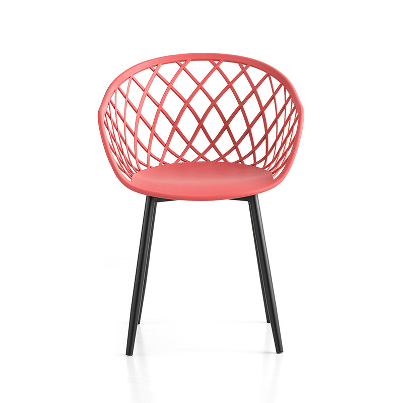 Mobilier exterior modern pp Cadru metalic din plastic Chaises Plastique fotoliu roșu scaune de grădină