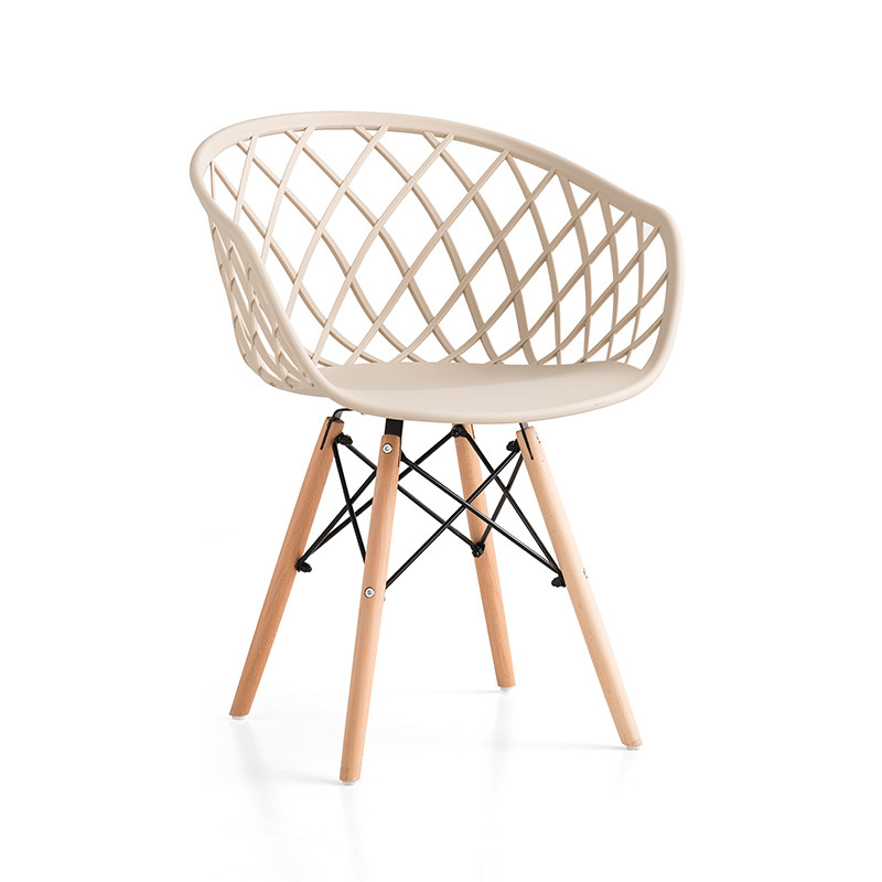 Hot Sale Nordic Design Style Restaurant Heavy Duty White Dining Scaun din plastic cu picioare din lemn