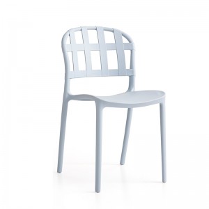 Scaun modern din plastic colorat fără braț spătar fix în aer liber Simplu Lounge din plastic scaun de luat masa