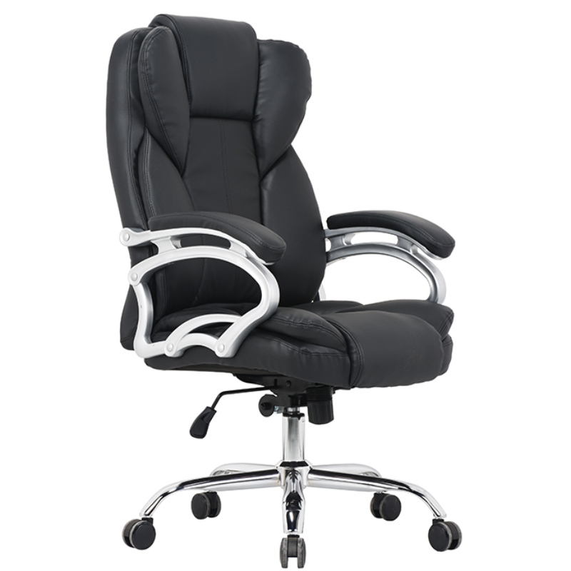 Reglabil Black Classic Executiv Pu China China Office Scaun de piele pivotant de lux cu pielea din spate înaltă