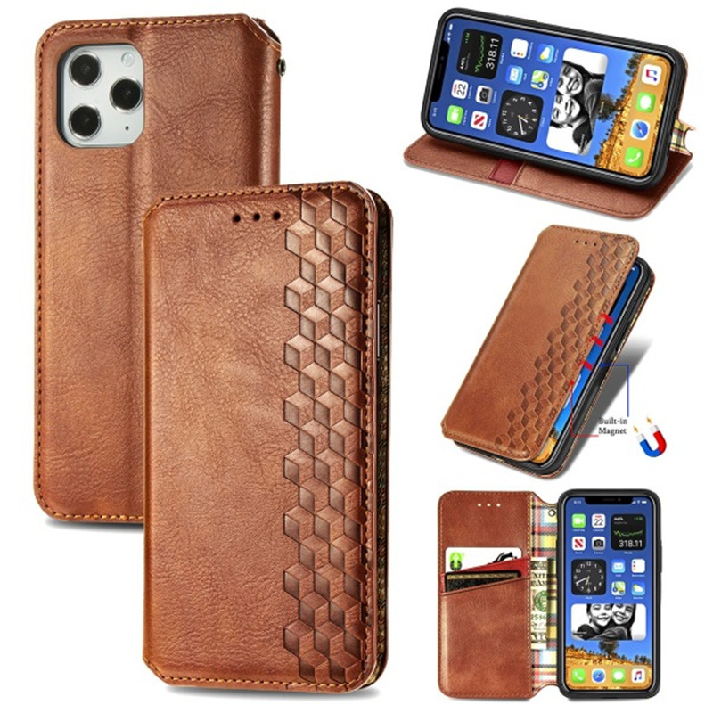 Aplicabil pentru iPhone 13 flip magnet telefon din piele, portofel introdus card, Apple 12 diamant în formă de carcasă de protecție opusă aspirației