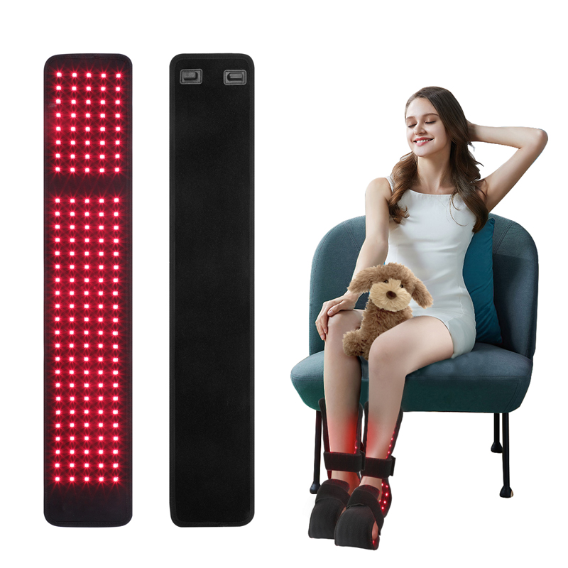 Curea de terapie cu lumină infraroșie roșie pentru durerea corpului, dispozitiv de înfășurare cu lumină aproape infraroșie LED cu cronometru Pad flexibil purtabil cu 640NM 660NM 850NM pentru articulațiile genunchiului umărului spate