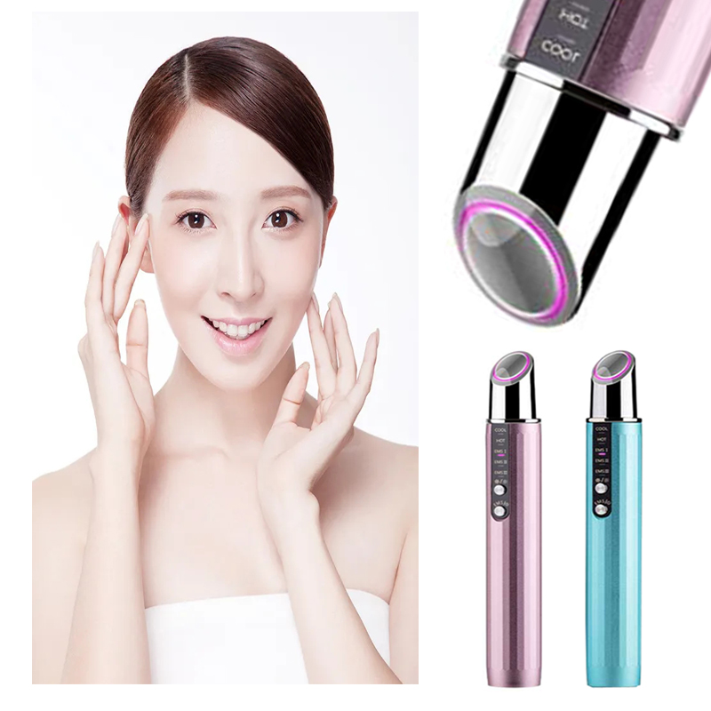 RF Beauty Eye Massager Stick EMS Beauty Eye Instrument Radio Frecvență fierbinte și rece Instrument de comprimare pentru reducerea liniilor fine, anti-riduri, decolorarea cercului întunecat, decolorarea sacilor de ochi