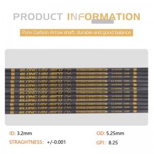 Elongarrow 32inches de 3,2 mm Modul înalt ax de săgeată din fibră de carbon pentru arcade