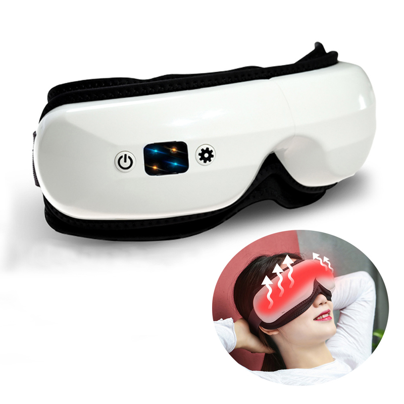 Masaj de ochi inteligent cu căldură, masaj pentru ochi pentru migrene 6 moduri cu muzică bluetooth compresie căldură masaj ochi încălziți masaj pentru ochi pliabil pentru migrene dureri de cap Cercuri întunecate