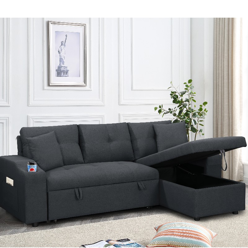 Țesătură dreapta chaise canapea canapea canapea living cu otoman
