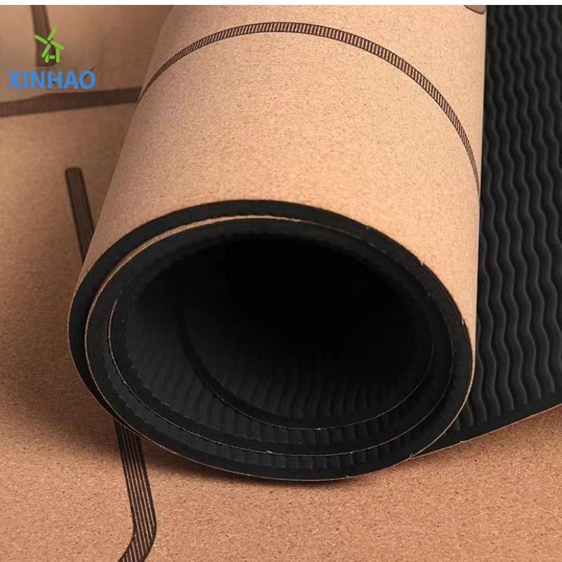 Amazon cel mai bine vândut covoraș de yoga de cauciuc Pu, cu ridicata, 4mm/5mm Pu Cauciuc Cork Mat de yoga fără alunecare, suport logo personalizat sau imprimare