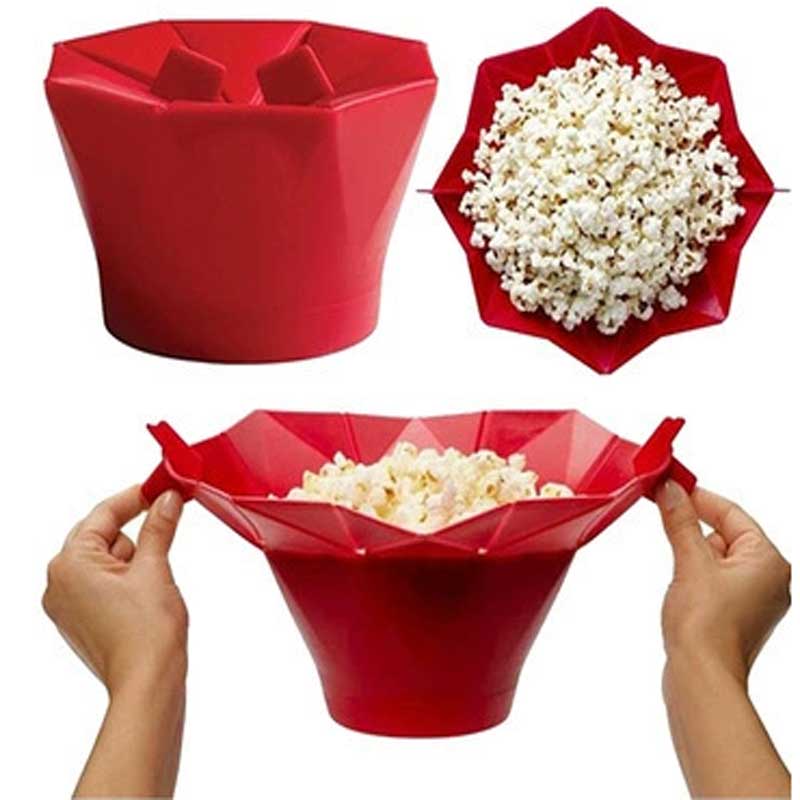 Instrumente de bucătărie pentru acasă DIY Silicon Popcorn Popper Bowl Food Grad Silicon Silicon ușor de curățat
