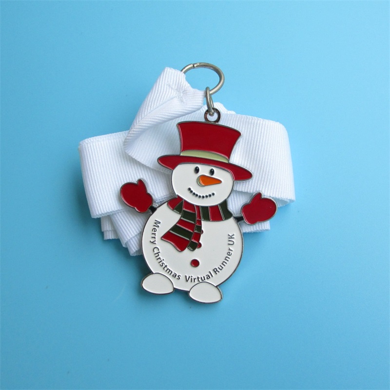 Proiectare profesională GRATUITĂ de Crăciun Metal Metal Snow Man Medalion Pandantiv Medalie sportivă