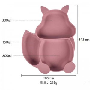 Supliment de tacâmuri pentru copii Divizate Squirrel Divided Copiii Supliment de tacâmuri BOWL BABY BABY And Spoon Silicon Bol