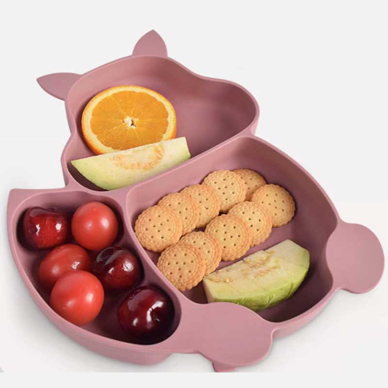Supliment de tacâmuri pentru copii Divizate Squirrel Divided Copiii Supliment de tacâmuri BOWL BABY BABY And Spoon Silicon Bol