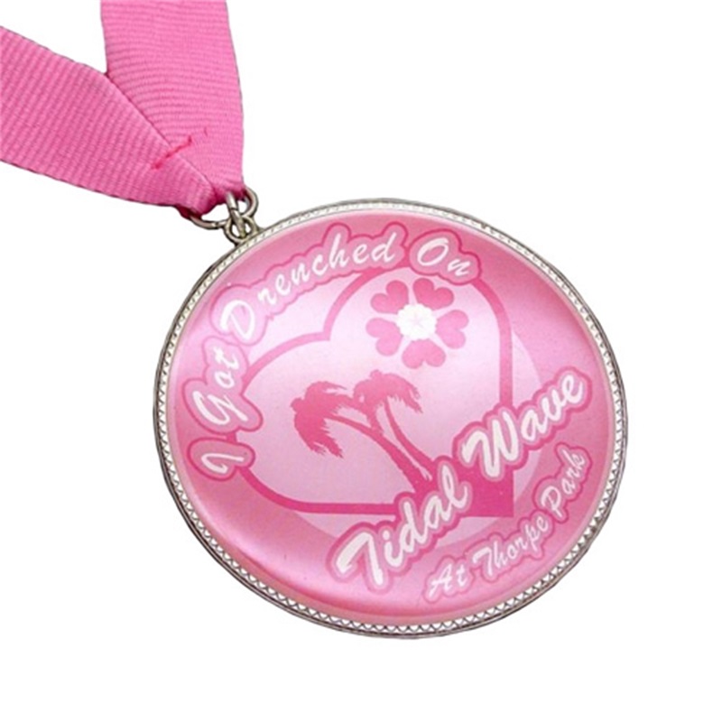 Medalii de rulare a imprimării roz pentru femei Medalie de maraton sport personalizat cu panglică