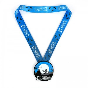 7/8-inch Medalie de metalnegru mat Medalii denoapte luminoase de Halloween