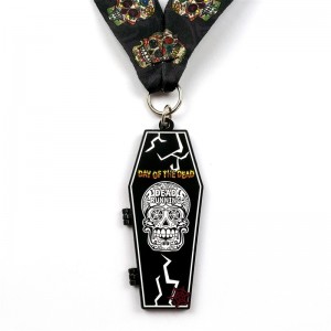 Metal Die Dies 7/8-inch Medalie de metalnegru mat Medalii sportive Halloween Clamshell