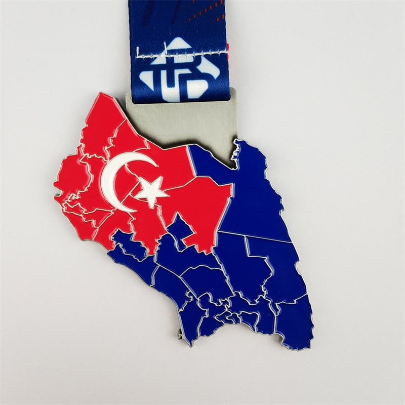 Medalii din fabrică Medalie personalizată Medalie colorată Maraton Maraton cu logo -ul Gravei cu laser