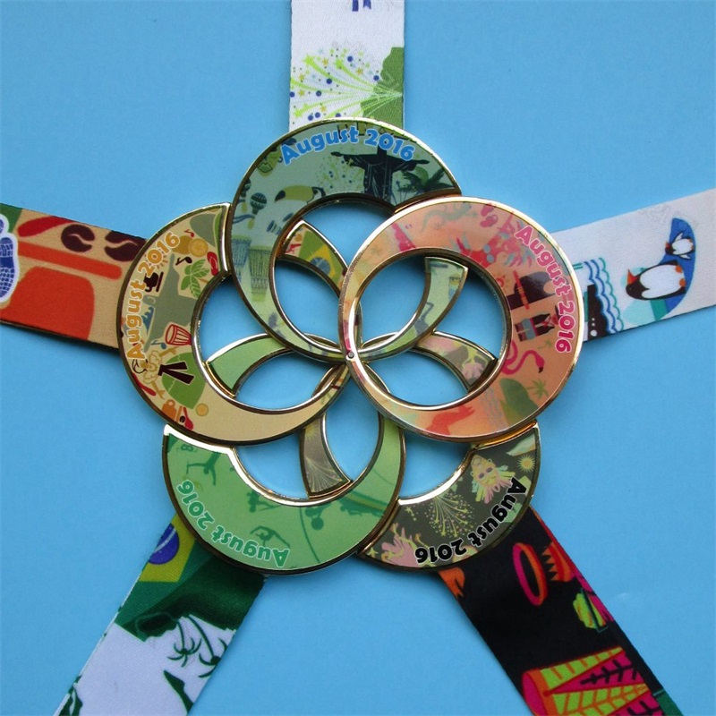 Medalie 3D UV imprimat logo -ul cu formă de formă metalică Medalie sport pentru angrosi