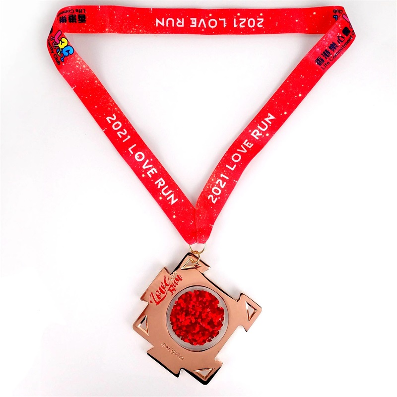 Medalion de medalion cu dreptunghi cu aur placat cu aur de 18k Medalie de smalț dur