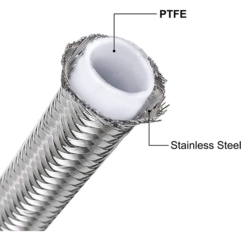 PTFE E85 Furtun de combustibil Furtunul din oțel inoxidabil împletit