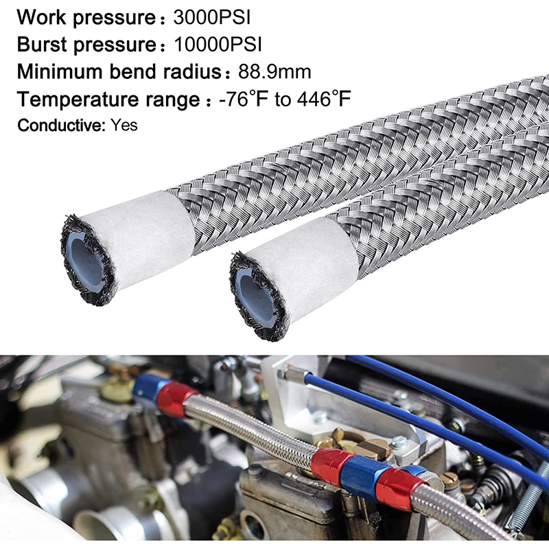 PTFE E85 Furtun de combustibil Furtunul din oțel inoxidabil împletit