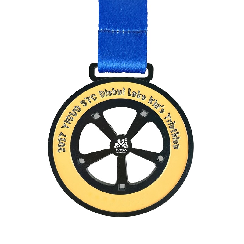 Medalii de turnare a metalului de aur 3d Medalie de medalie de triatlon 3d